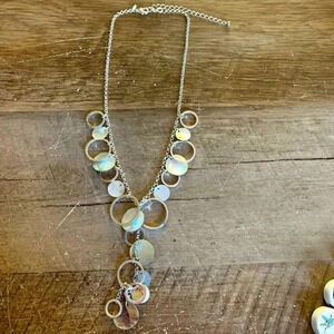 Vintage Mother of Pearl Silver Necklace